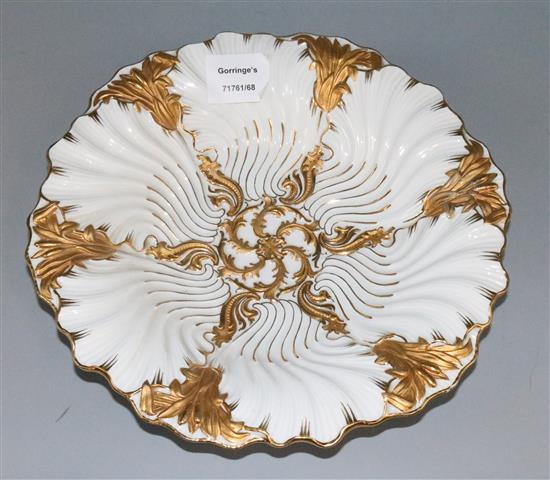 Meissen gilt and white dish(-)